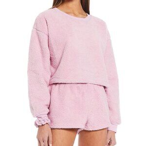 NWT Sundown by Splendid baby pink sherpa cropped sweater size S
